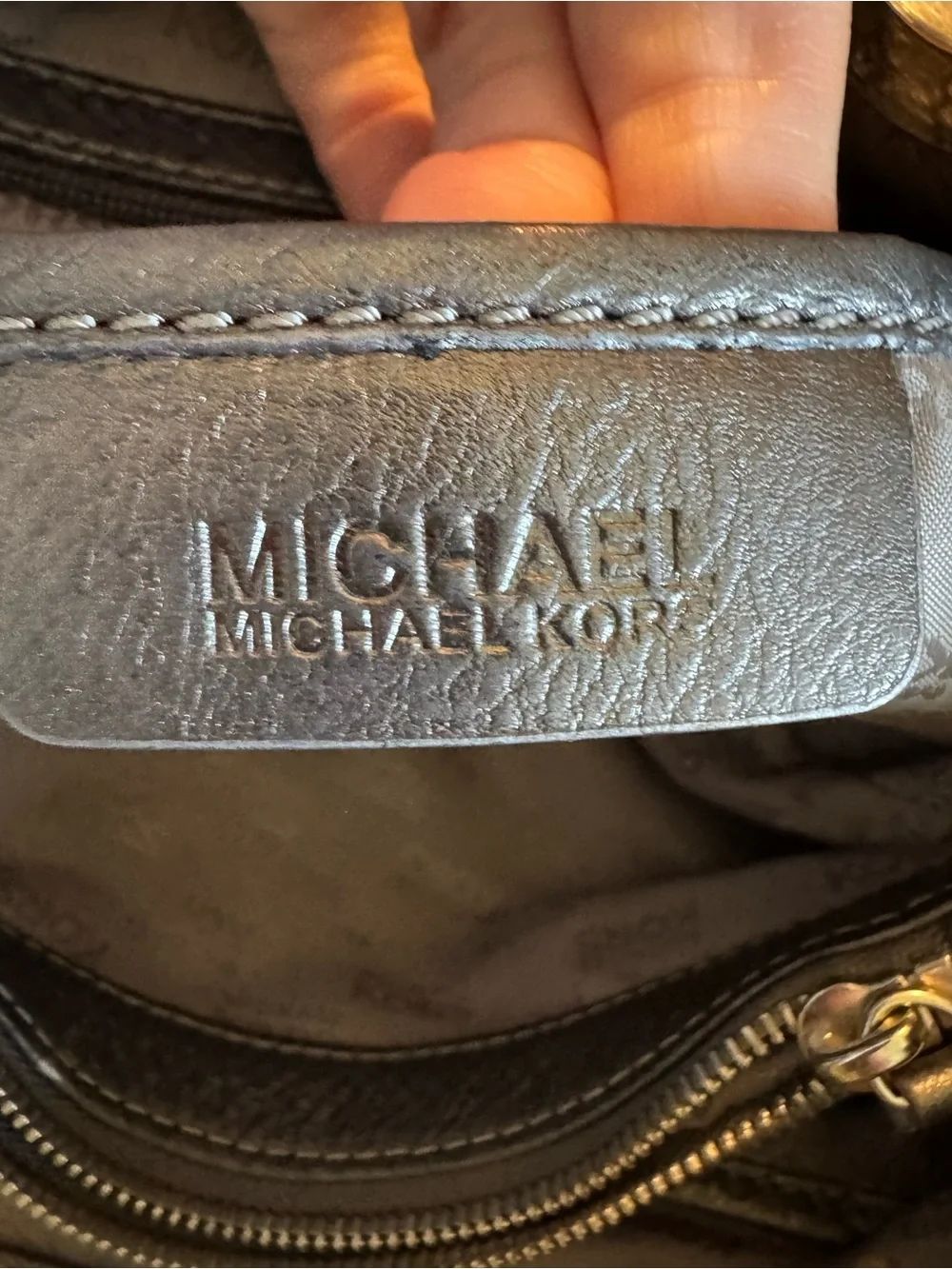 Michael Kors Silver Metallic Fulton Leather Shoulder Tote